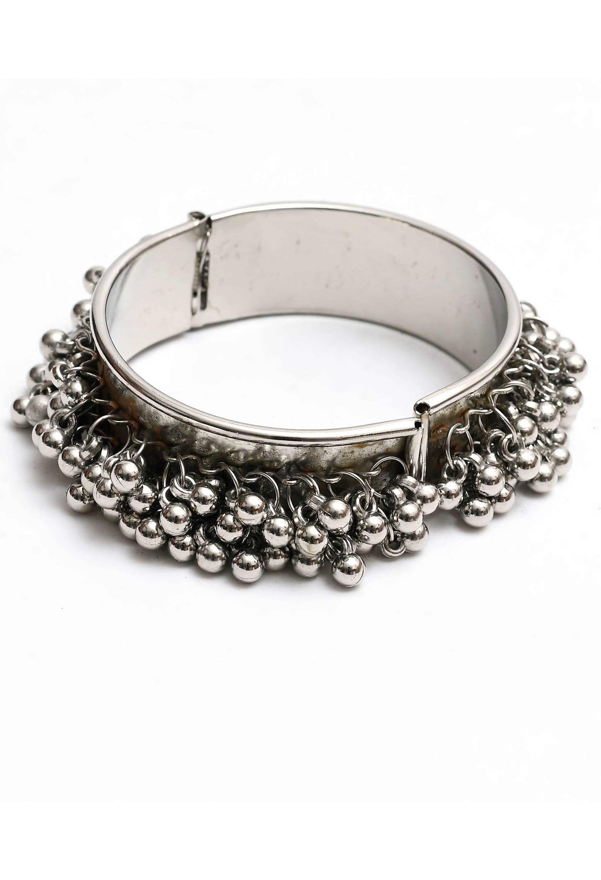 Johar Kamal Oxidised Silver-Plated Ghungroo Btacelet