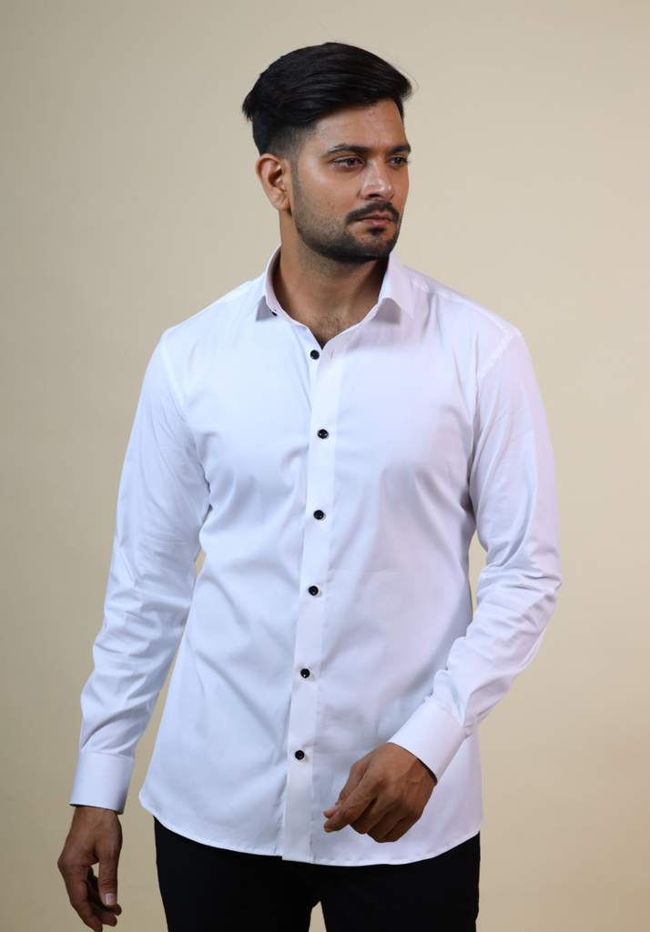 Men's White Color Eirian Designer White Shirt Full Sleeves Casual Shirt