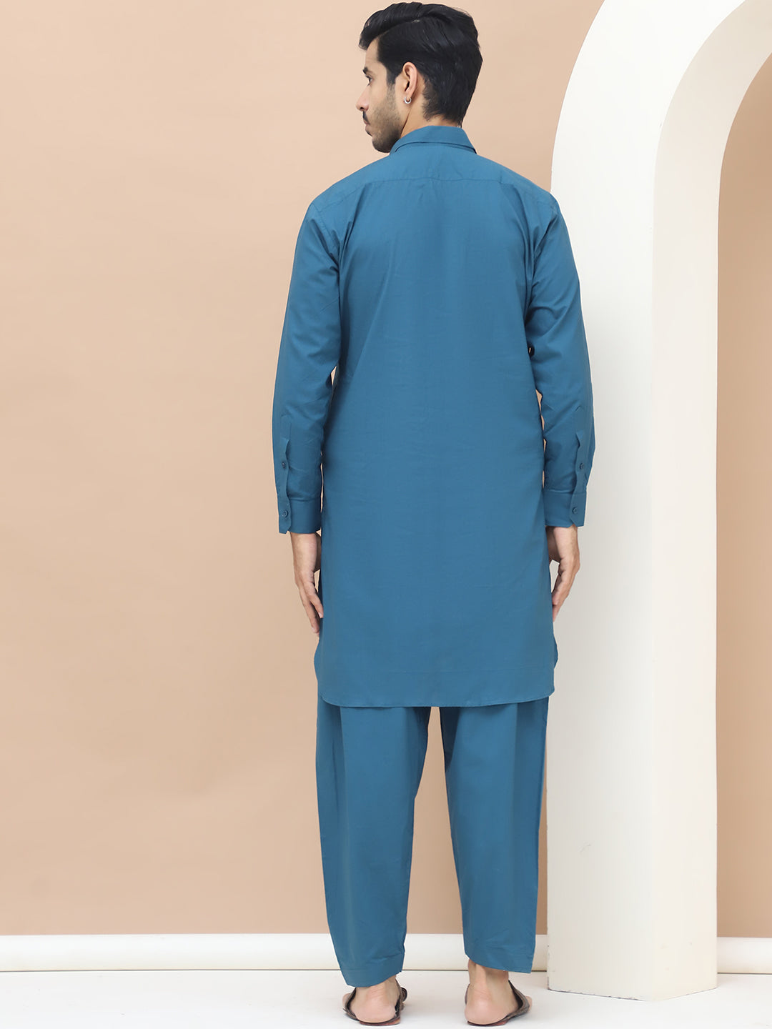 Men's  Brown Cotton Solid Kurta Set - Grage