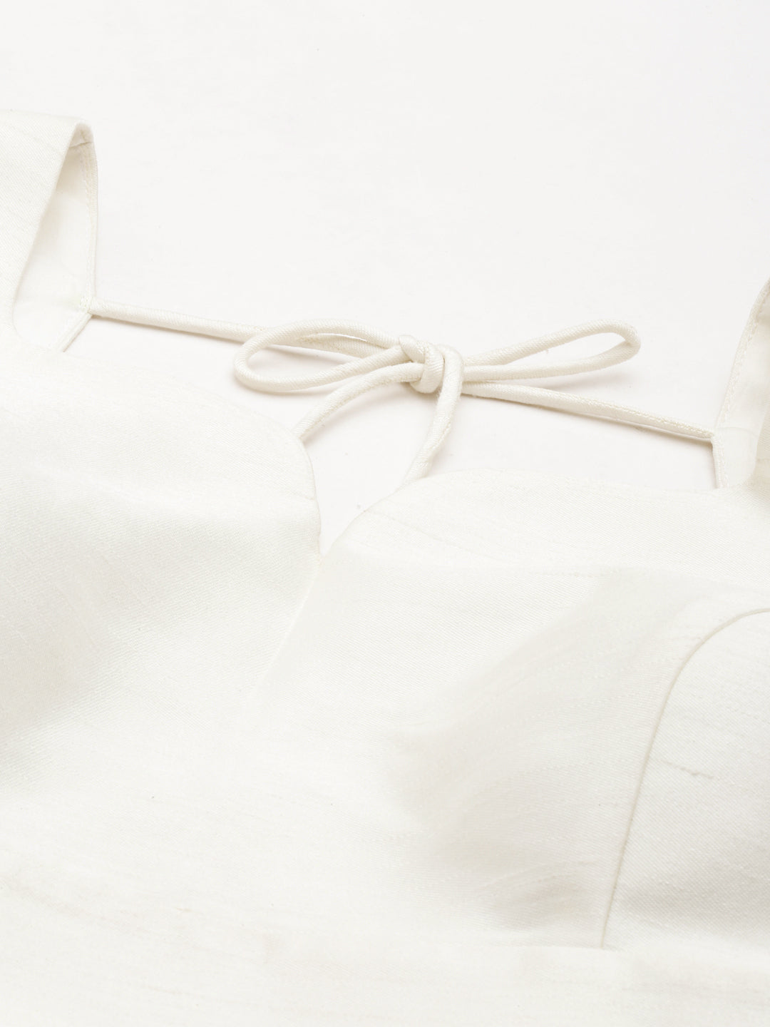 Women's Off White-Toned Pure Silk Plain Readymade Blouse - Royal Dwells