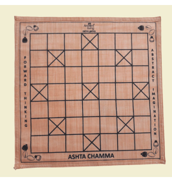 Ashta Chamma / Chowka Bara / Katta Mane / Ludo board game (Crafted in Jabalpur Silk)
