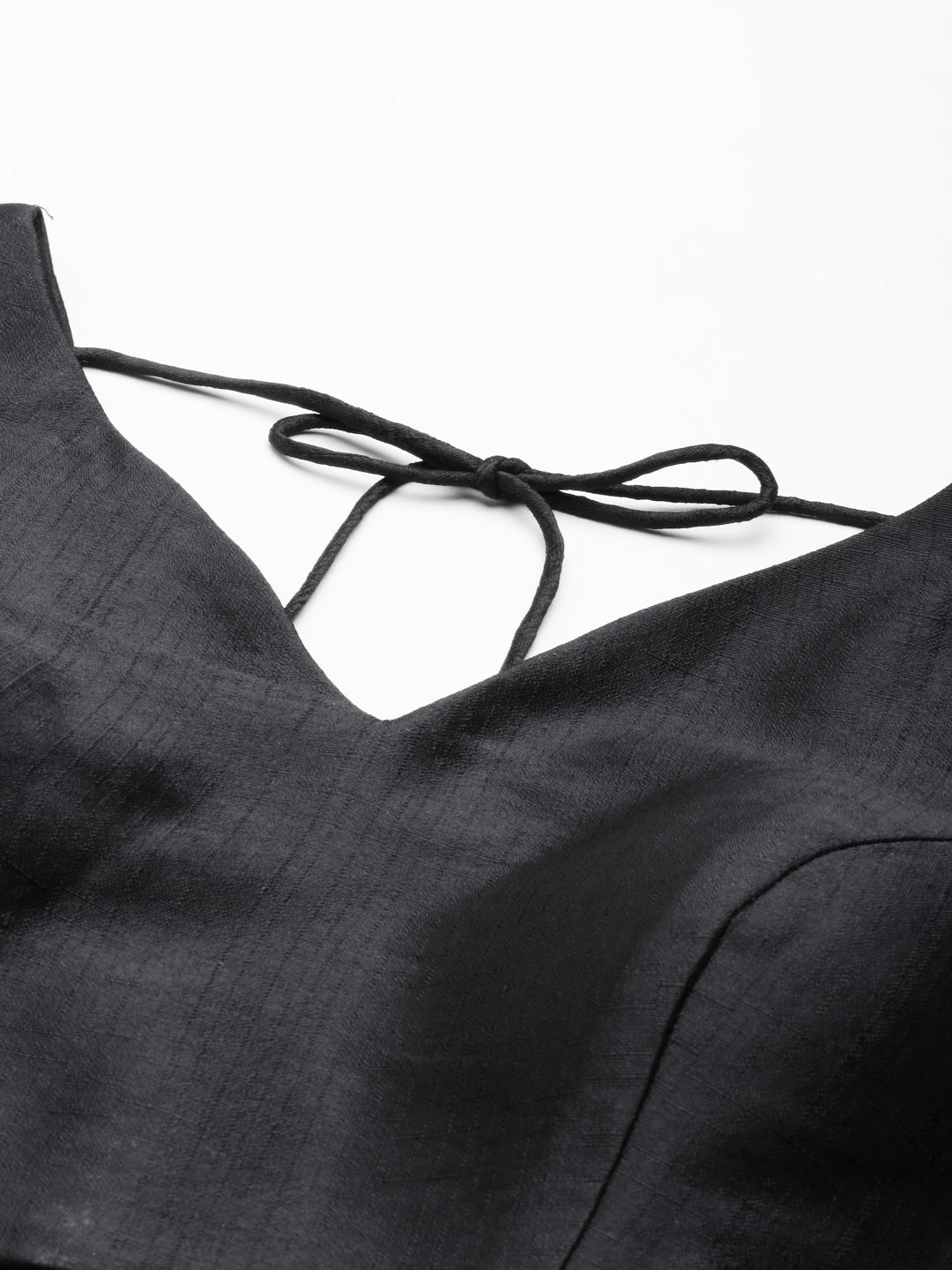 Women's Black-Toned Pure Silk Plain Readymade Blouse - Royal Dwells