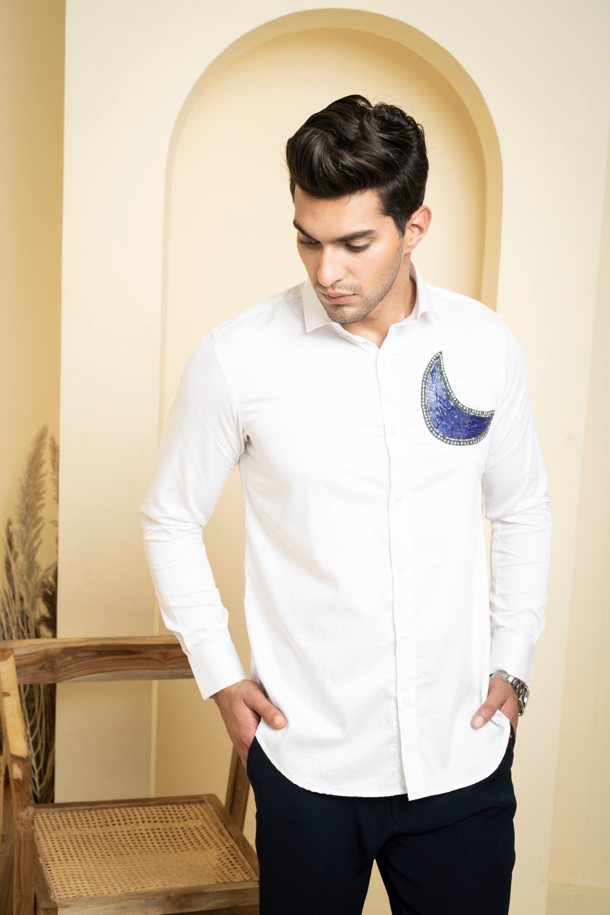 Men's White Color Antila Full Sleeves Shirt - Hilo Design