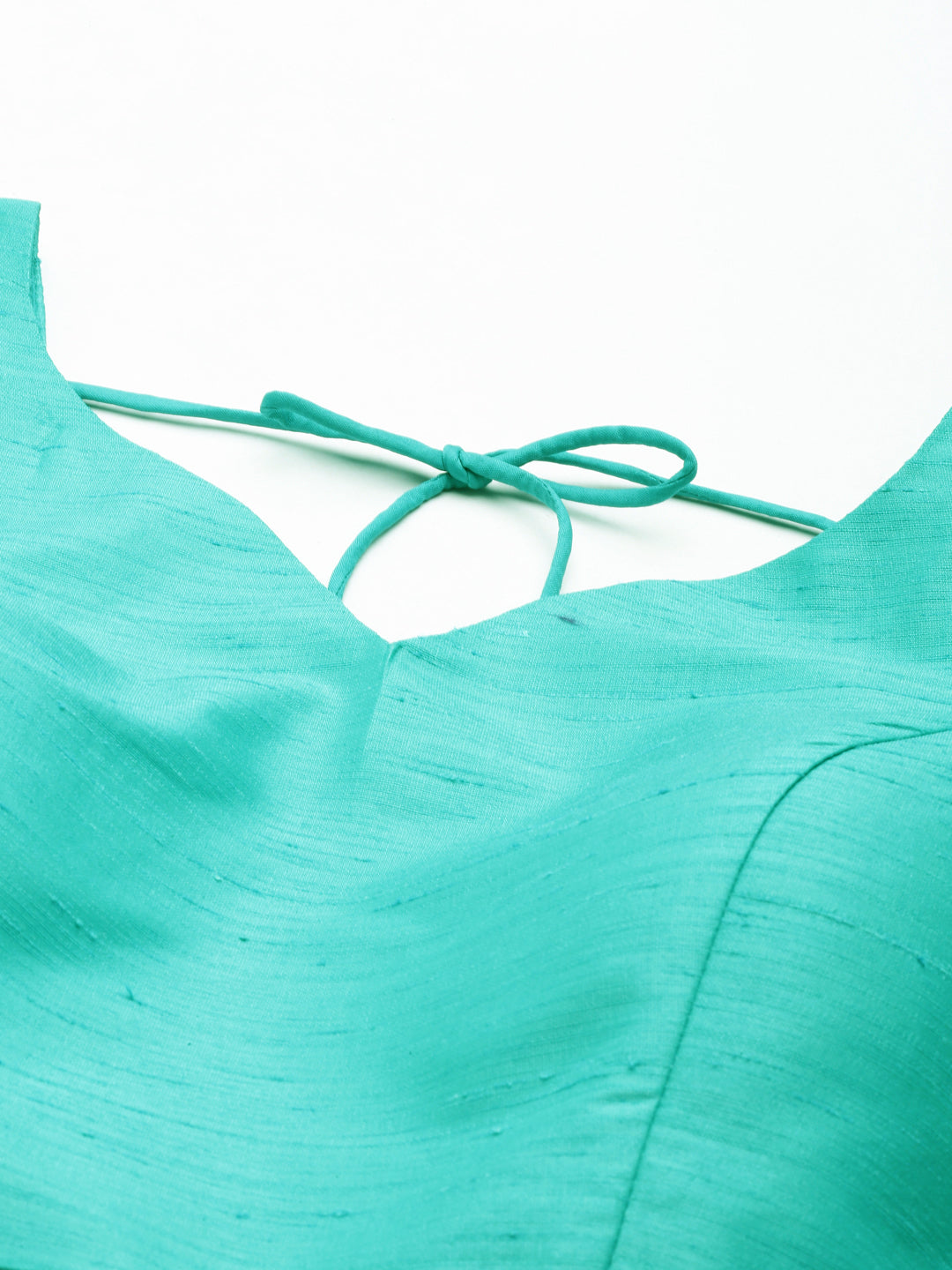 Women's Sea Green-Toned Pure Silk Plain Readymade Blouse - Royal Dwells