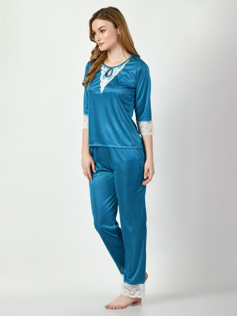 Women's Satin Blue Nightdress
