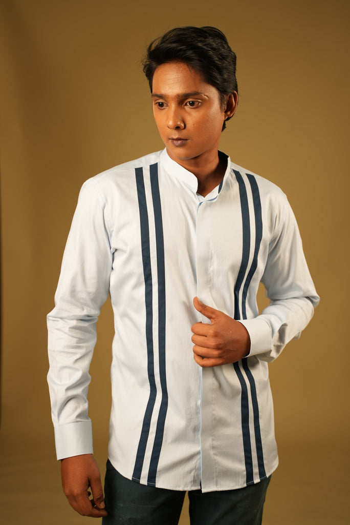 Men's Blue Color Blue Lina Shirt Full Sleeves Casual Shirt