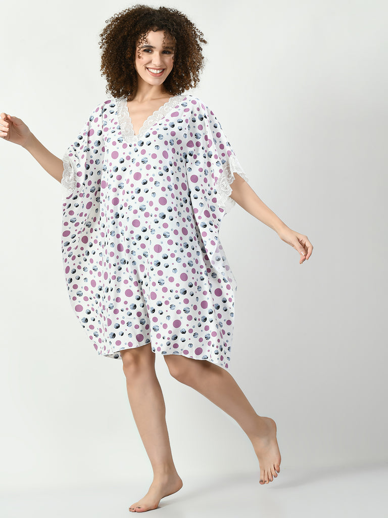 Women's Viscose Rayon Mauve Nightdress