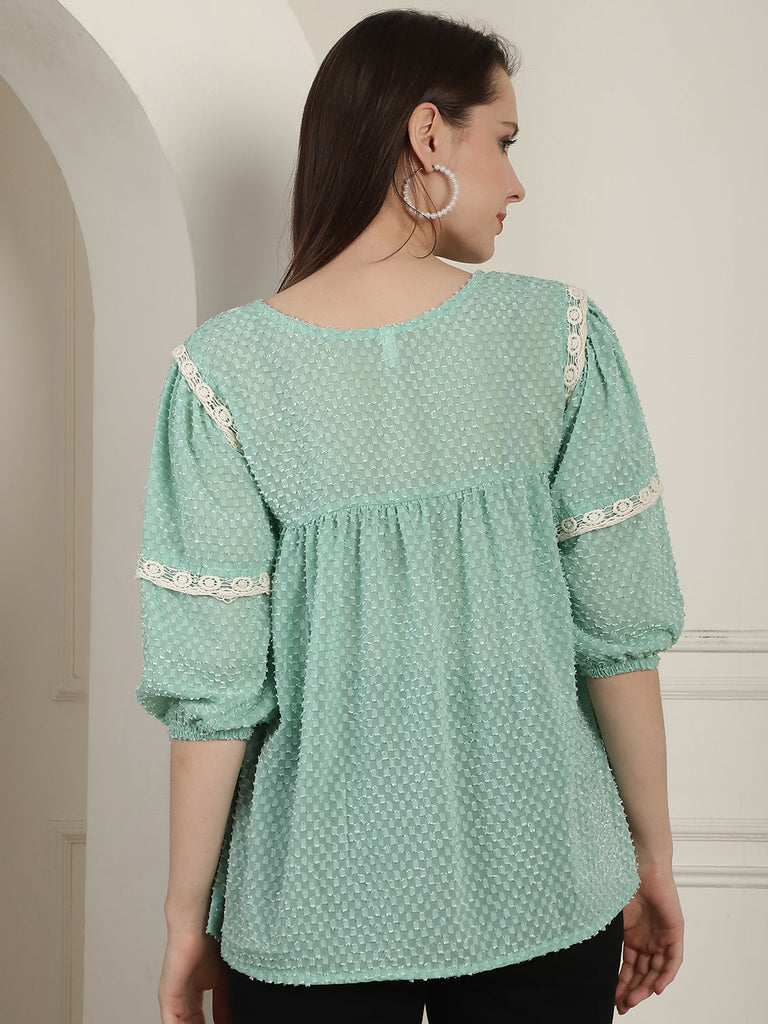 Women's Green Peplum Women's Top
