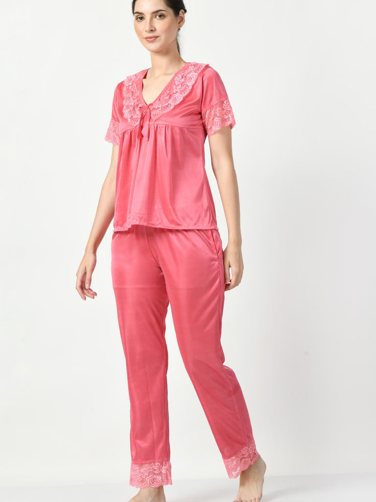Women's Satin Pink Nightdress