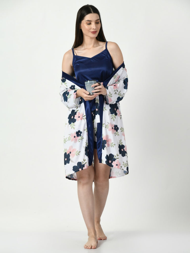 Women's Satin Blue Nightdress