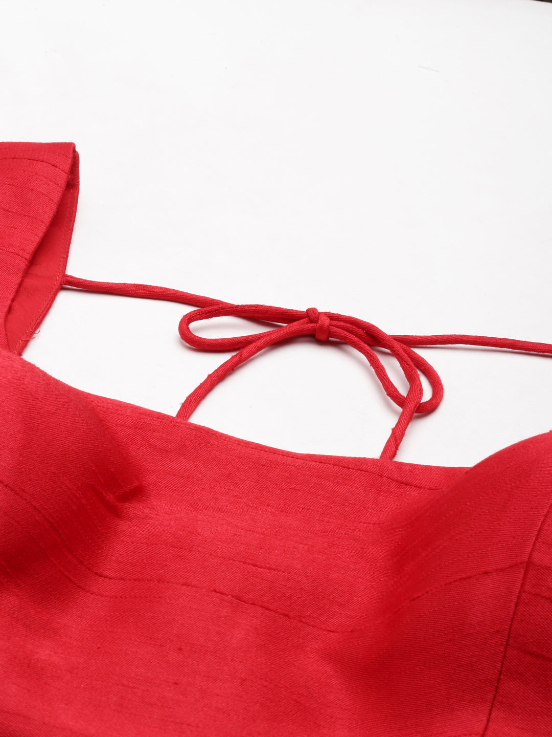 Women's Red-Toned Pure Silk Plain Readymade Blouse - Royal Dwells