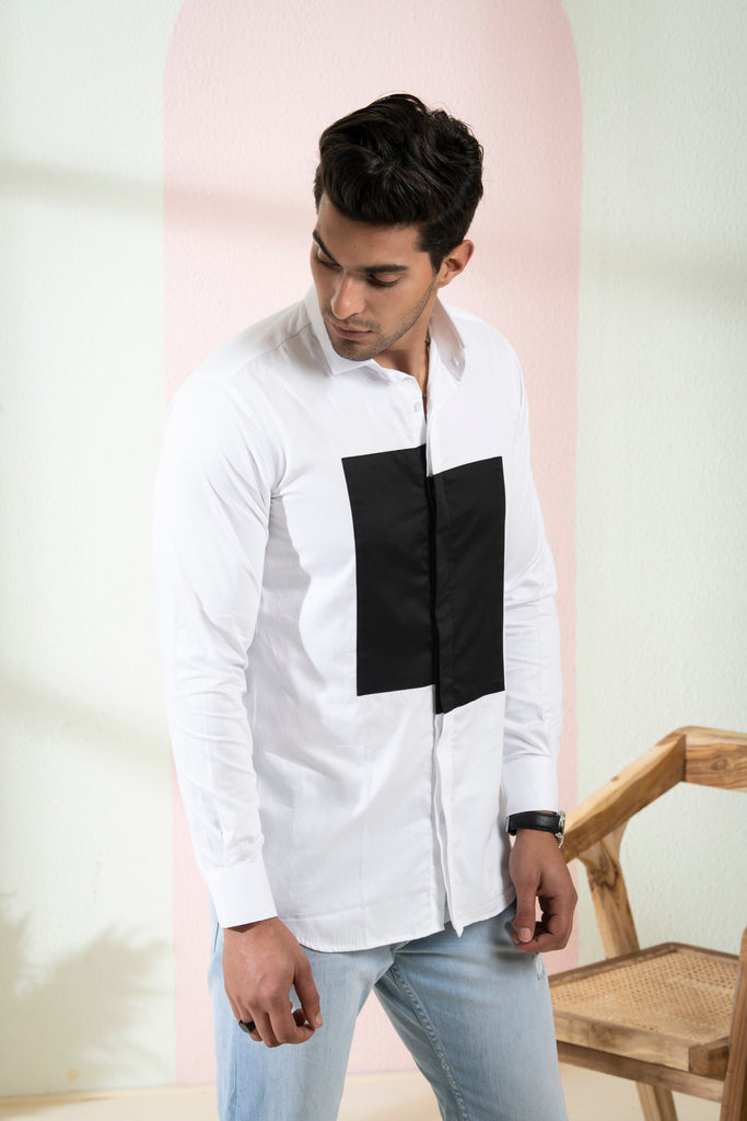 Men's White Color Elysian Shirt Full Sleeves Casual Shirt