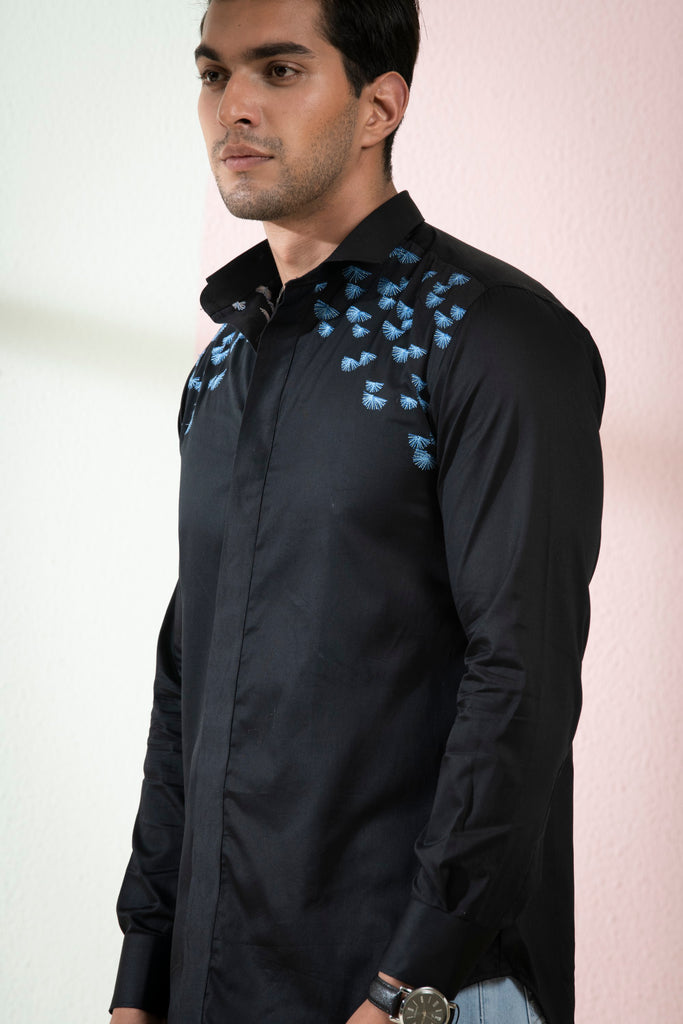 Men's Black Color Blux Full Sleeves Shirt