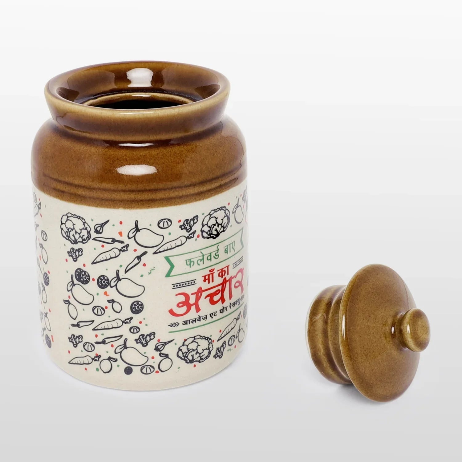 Ceramic Pickle Jar With Lid By Trendia Decor