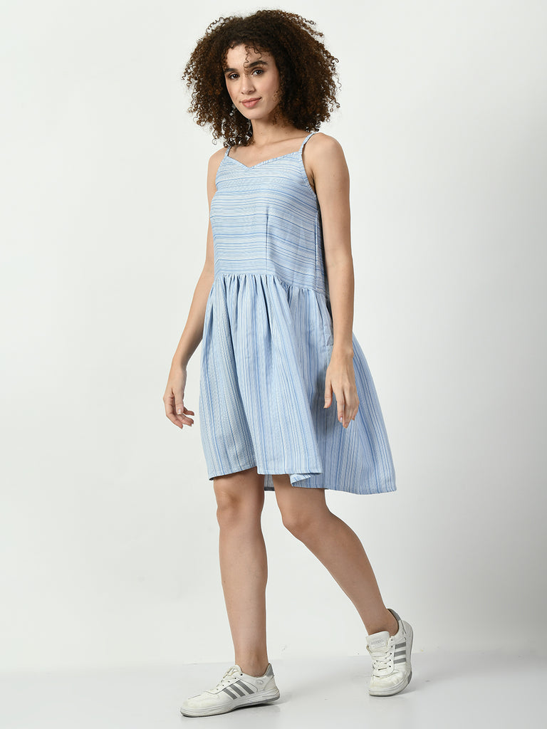 Women's Viscose Rayon Blue Nightdress
