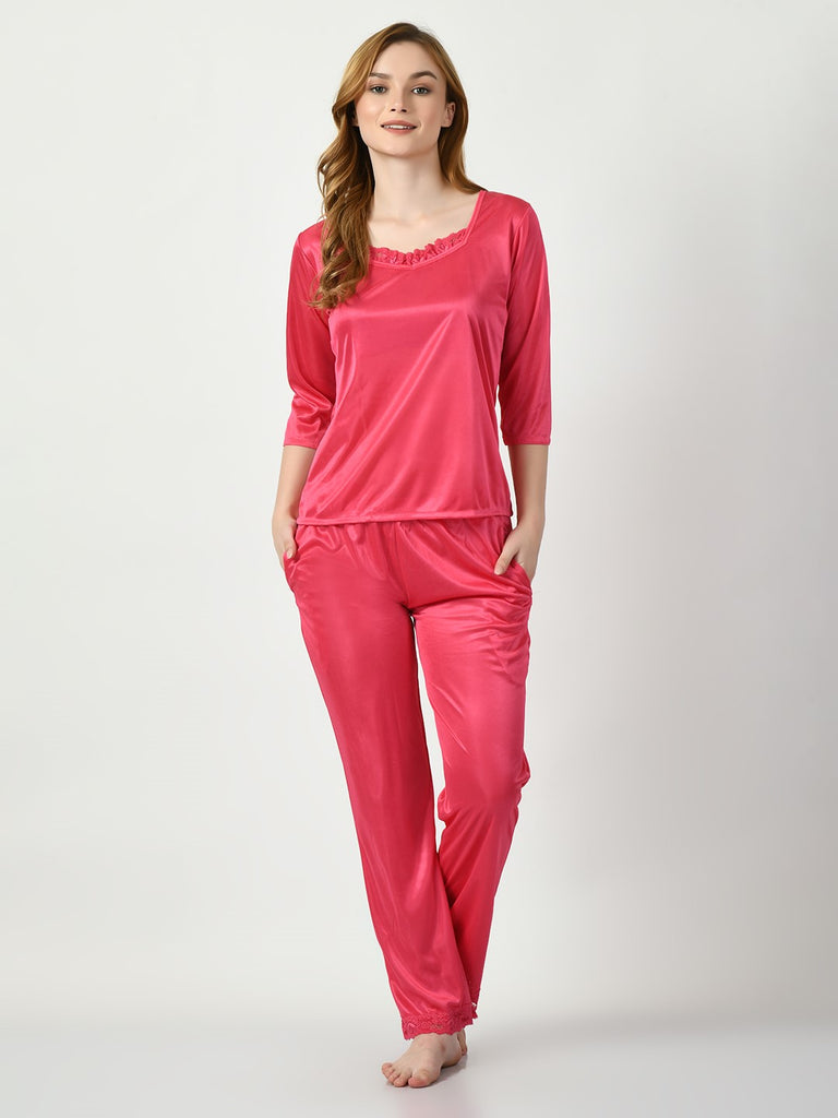 Women's Satin Pink Nightdress