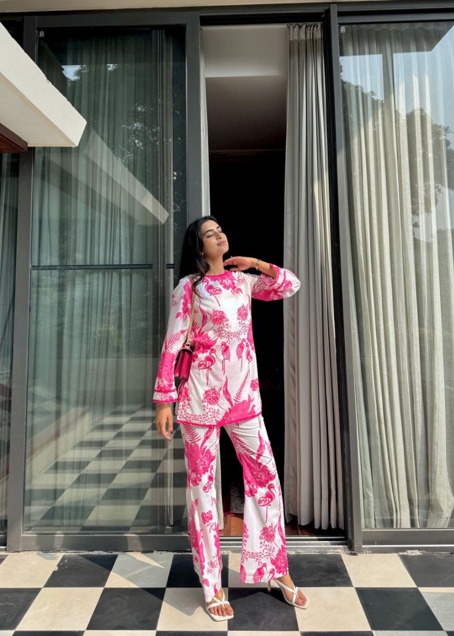 Women's Floral Printed Stylish Co-ords Set
