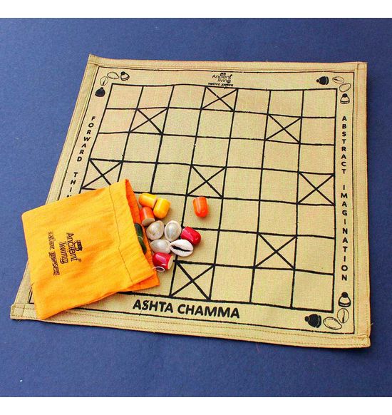 Ashta Chamma / Chowka Bara / Katta Mane / Ludo board game (Crafted in raw Silk)