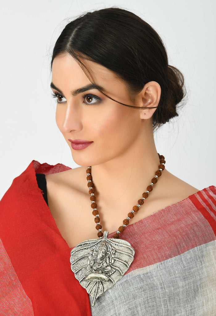 Kamal Johar German Silver Ganesha Necklace