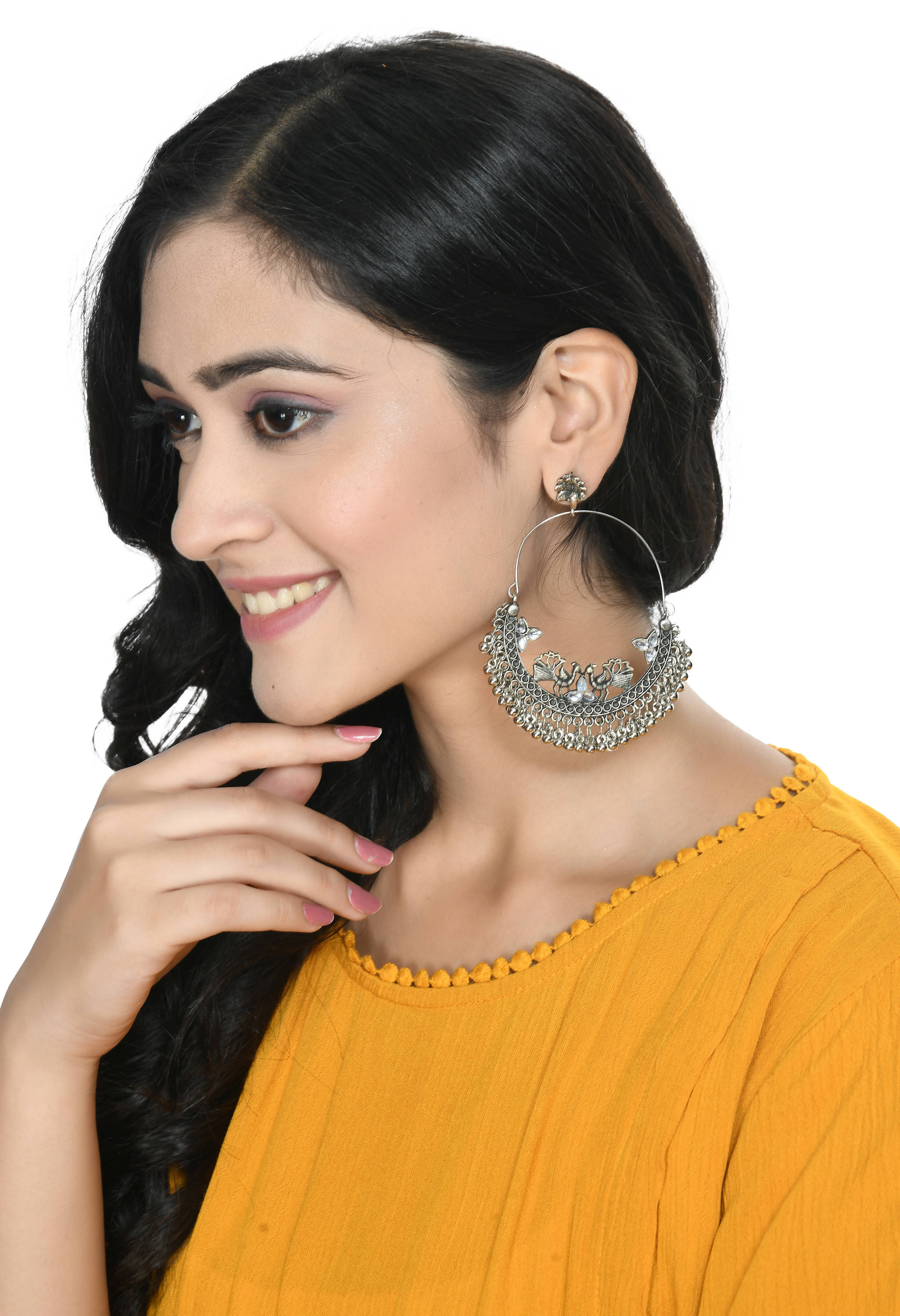 Trendia Peacock design Chandbali Ear