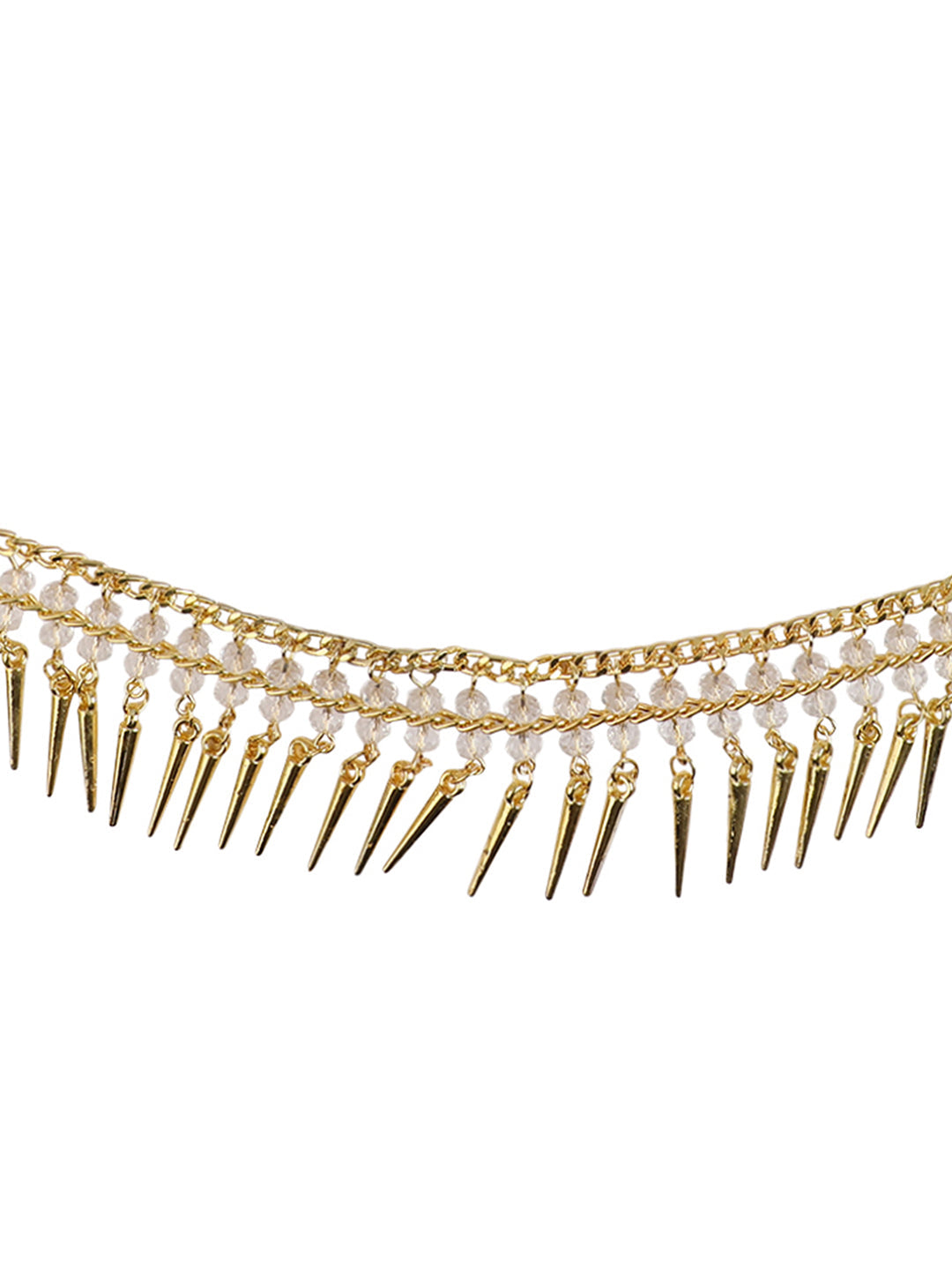 Women's 24K Gold-Plated White Beaded Studded Hand Crafted Traditional Kamarbandh