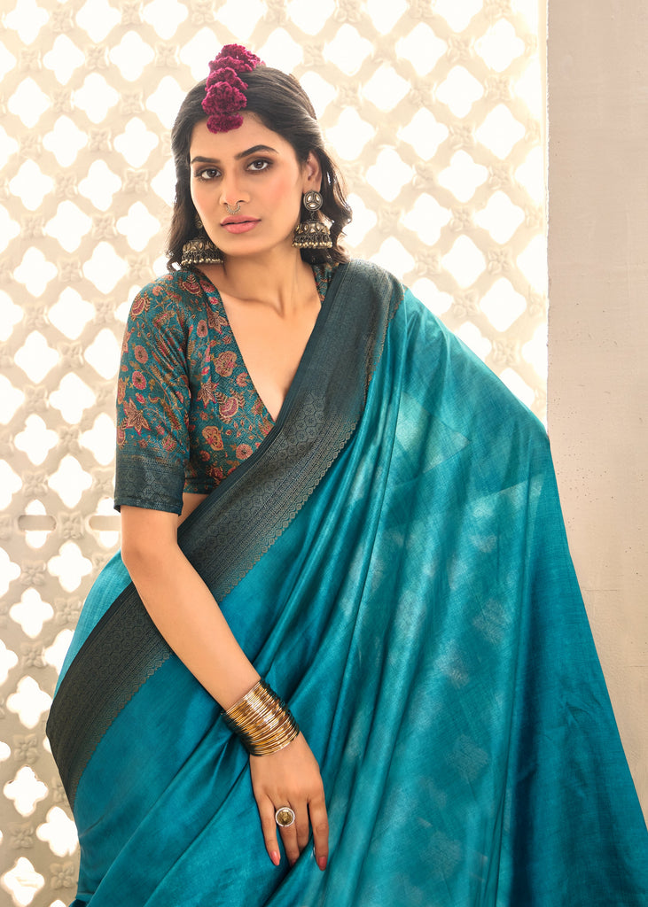 Women's Tissue silk Banarasi Style Party wear saree SRD