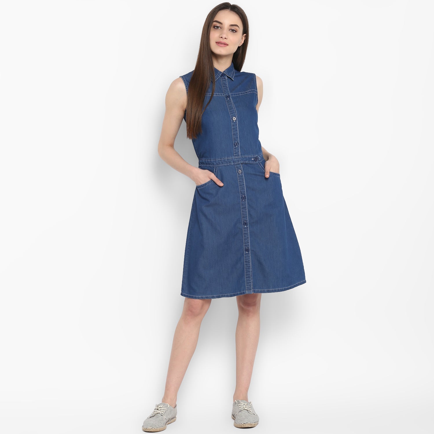 Women's Denim Dress with front Button details