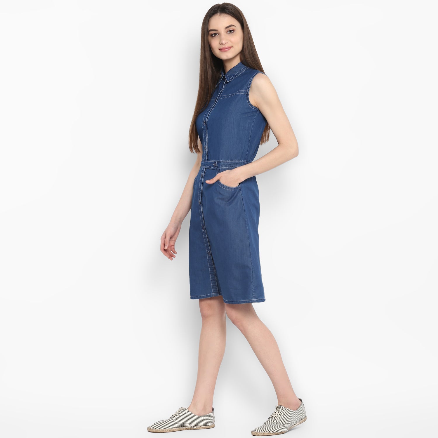 Women's Denim Dress with front Button details