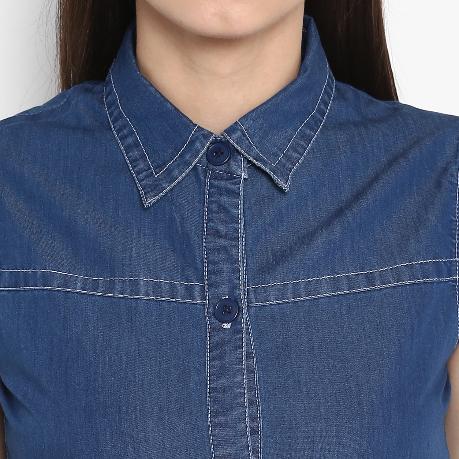 Women's Denim Dress with front Button details