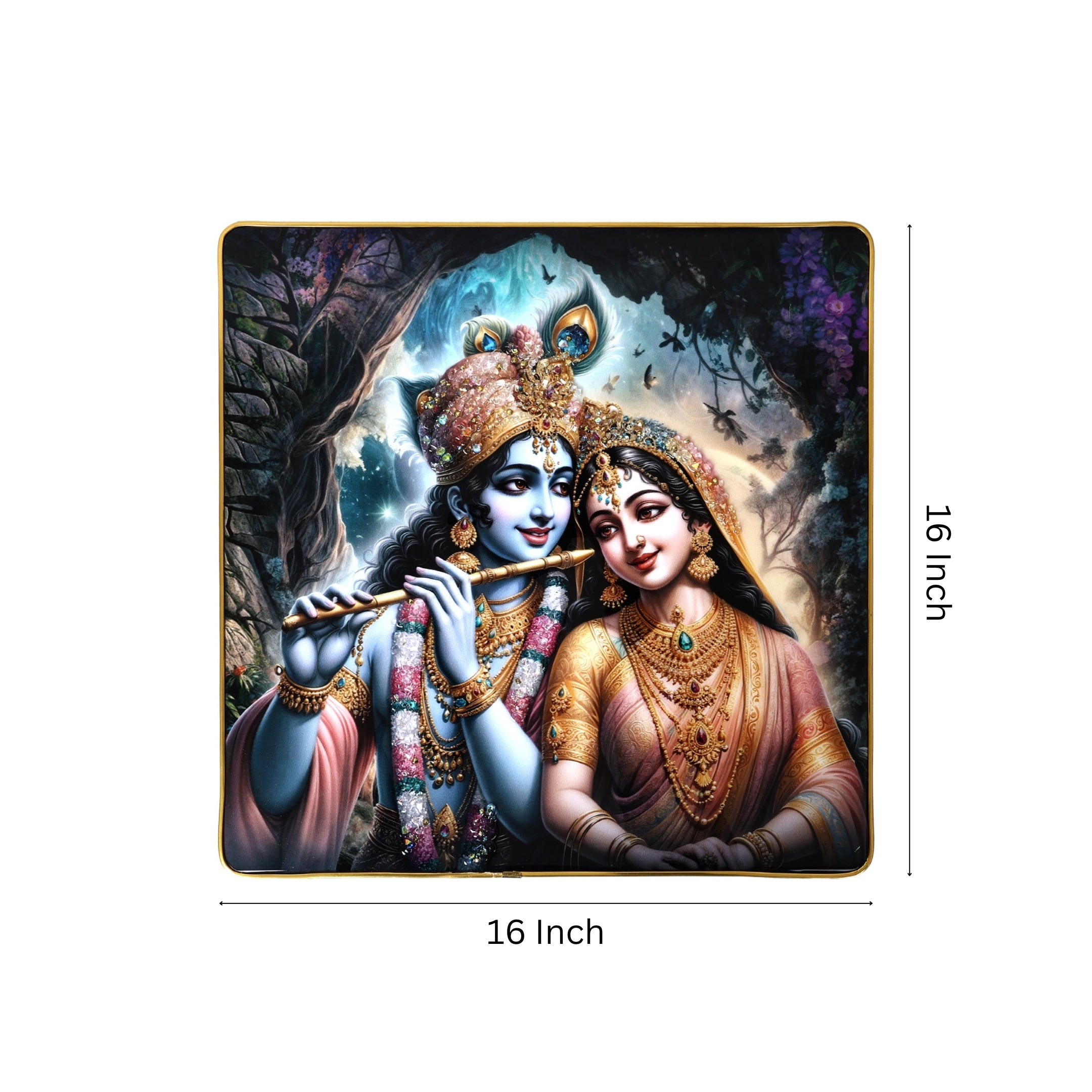 Radha-Krishna Resin Wall Painting - Natriel