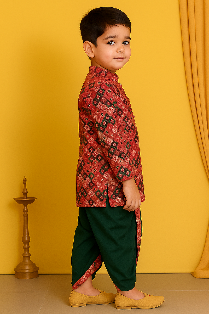 Baby Boy Printed Kurta Dhoti Set