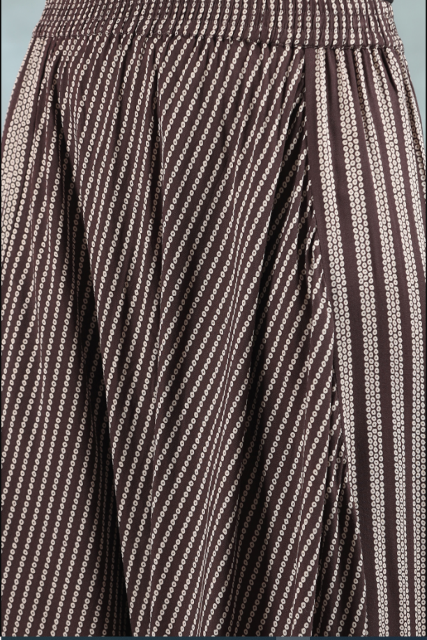 Women's Brown Rayon Printed Harem Pant. - Juniper