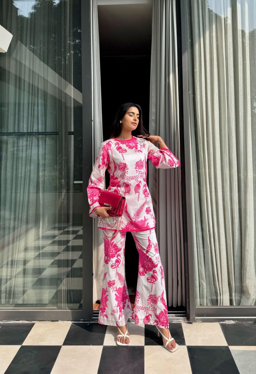Women's Floral Printed Stylish Co-ords Set