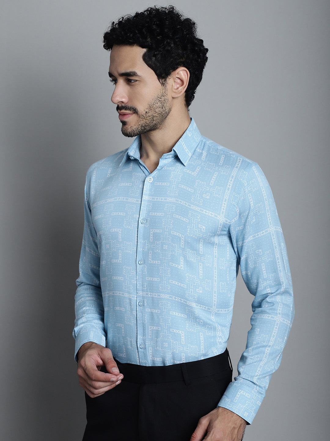 Men's Geometric Printed Formal Shirts - Taantav