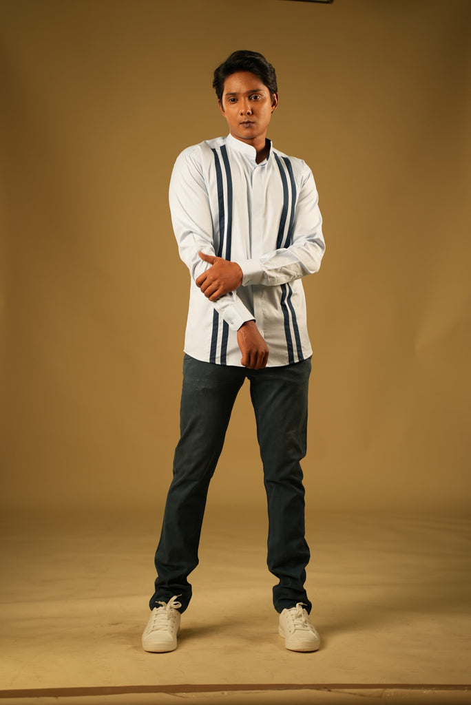 Men's Blue Color Blue Lina Shirt Full Sleeves Casual Shirt