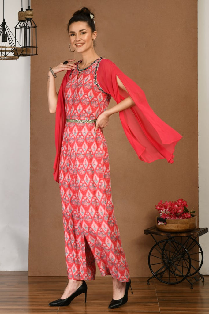 Women's Red Maslin Embroidery Tunic