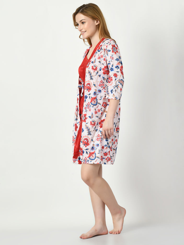 Women's Satin Red Nightdress