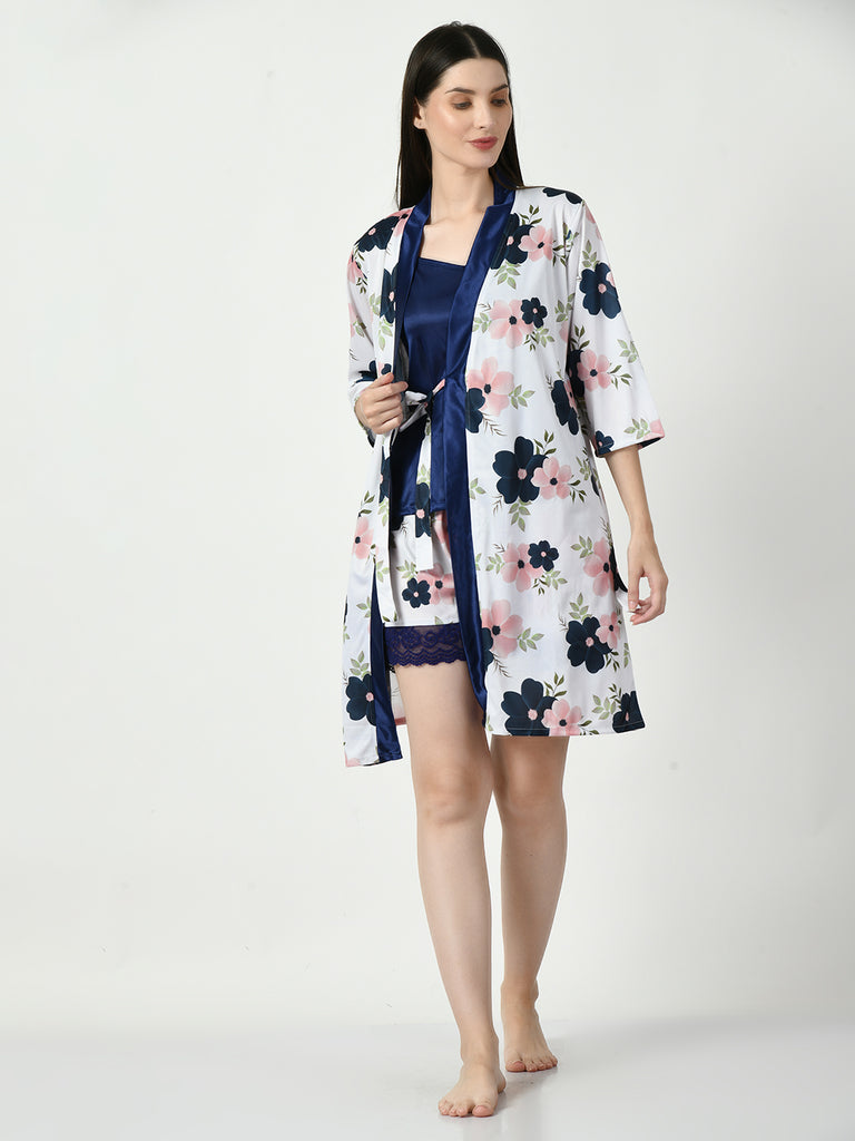 Women's Satin Blue Nightdress