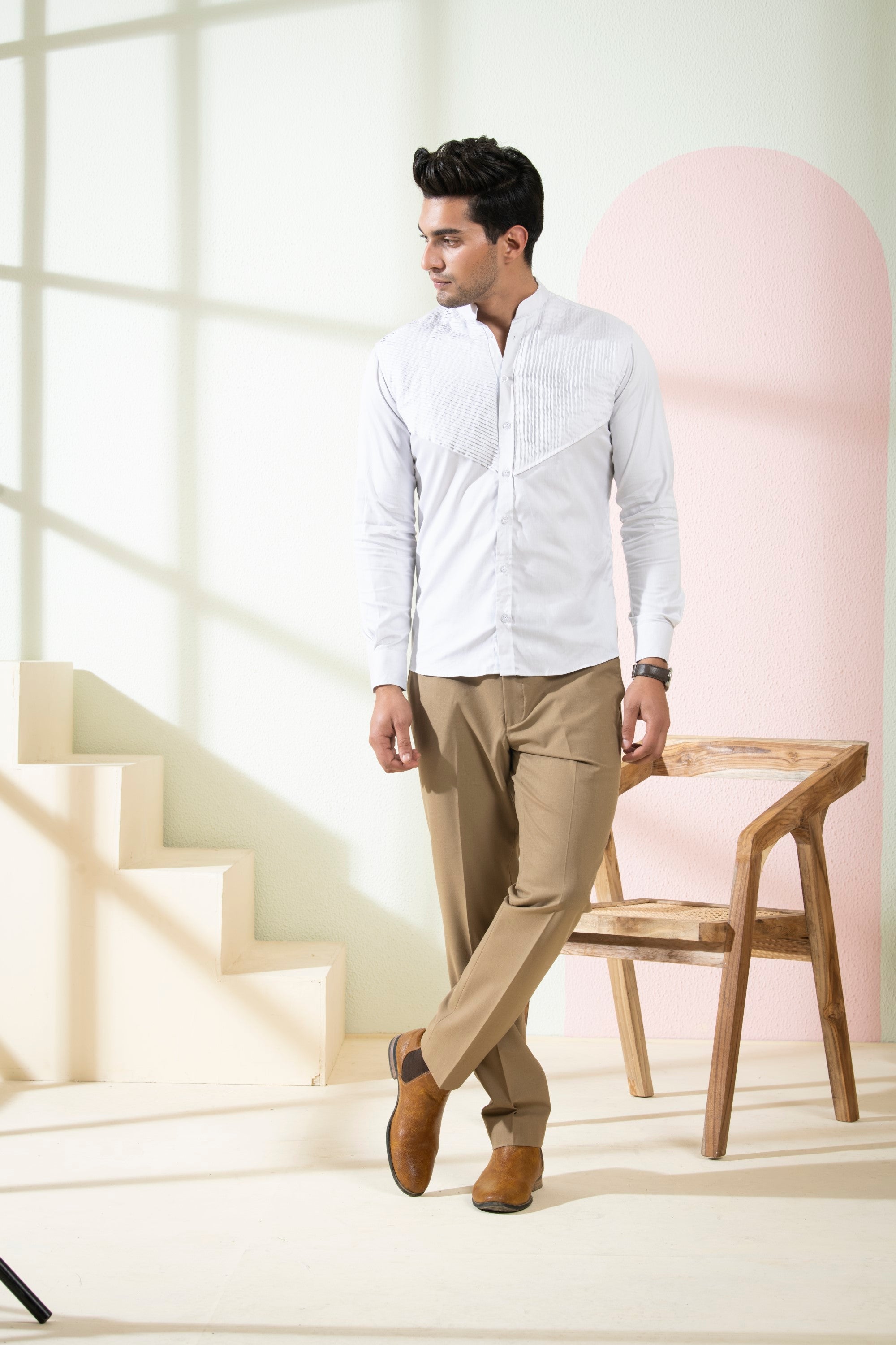 Men's Grey Color Ober Full Sleeves Shirt - Hilo Design