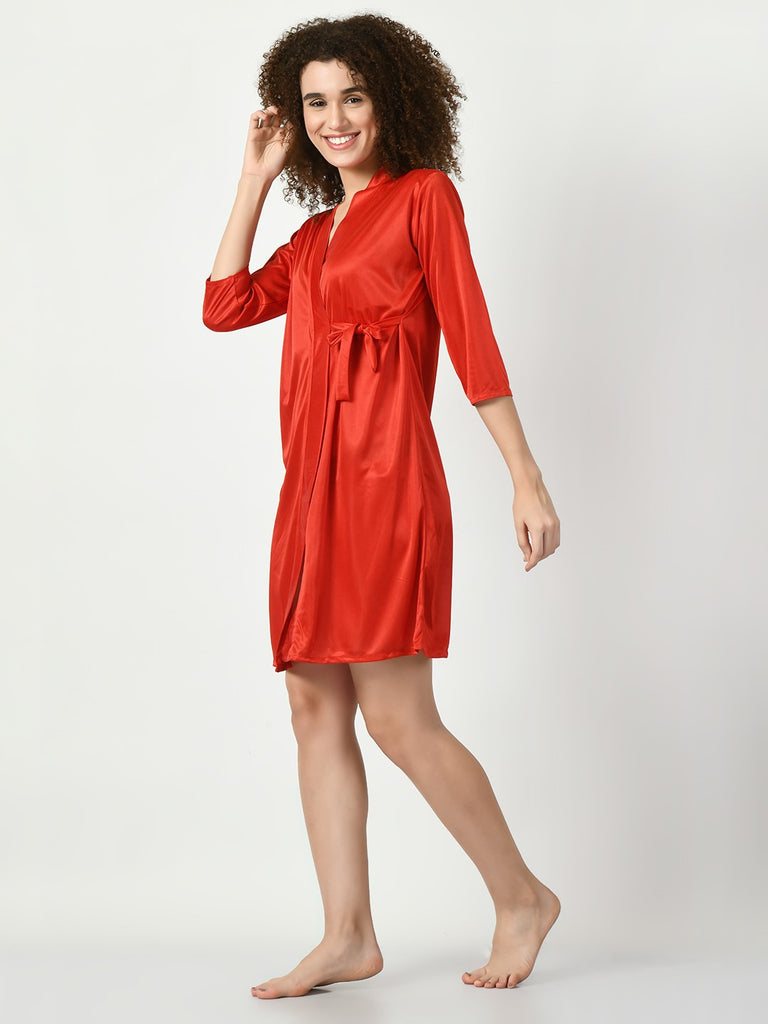 Women's Satin Red Nightdress