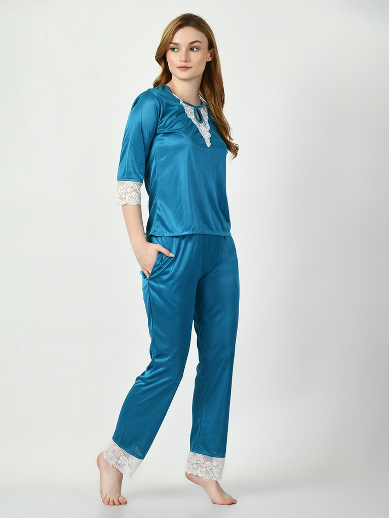 Women's Satin Blue Nightdress