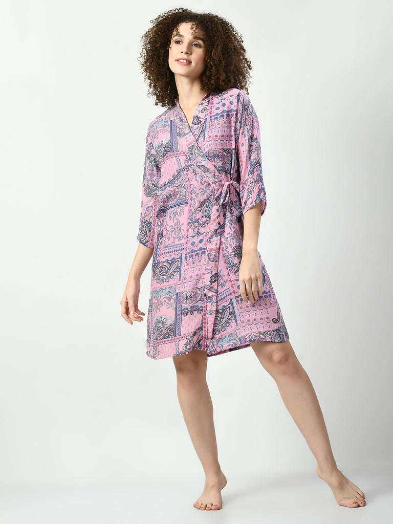 Women's Georgette Pink Nightdress