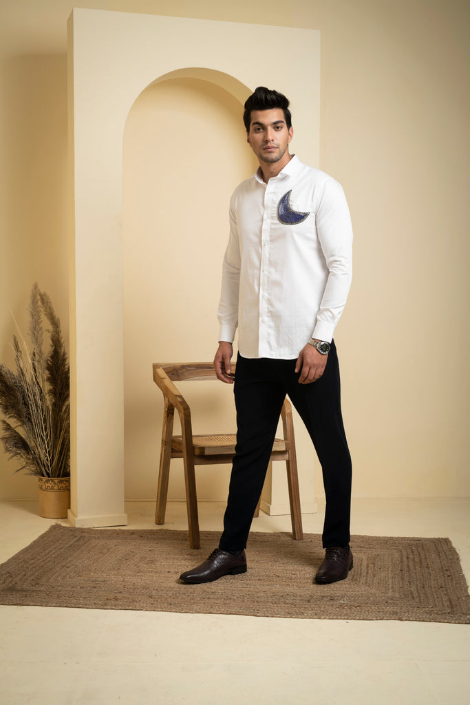 Men's White Color Antila Full Sleeves Shirt
