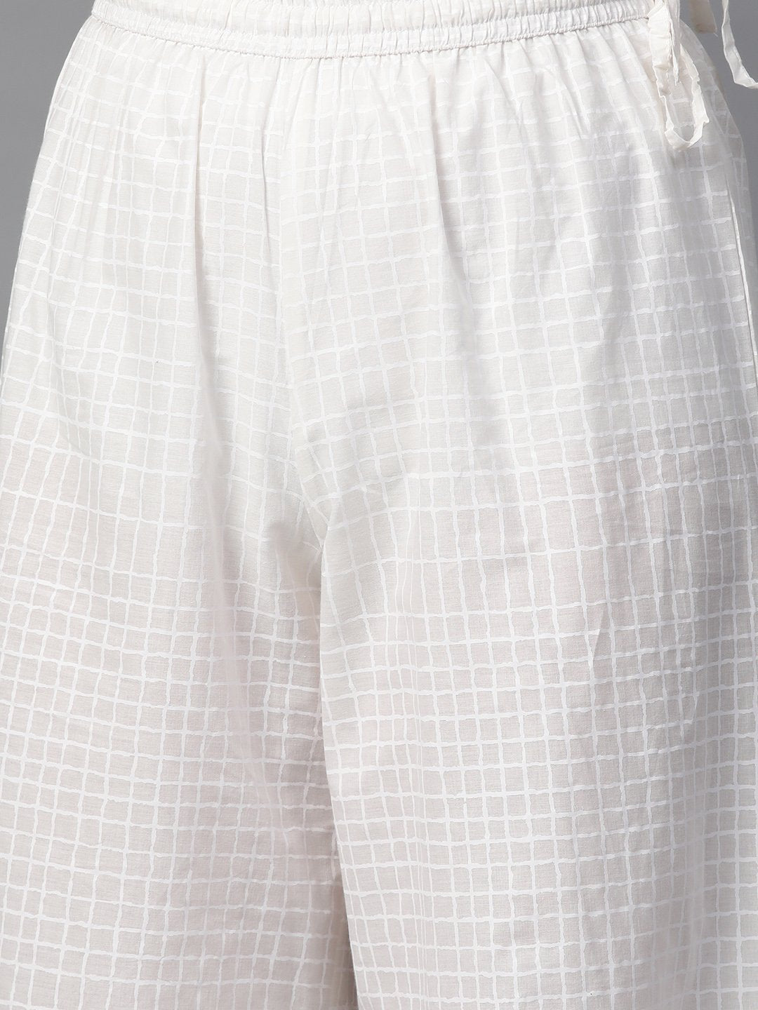 Women's Coral Pink & White Printed Kurta with Palazzos