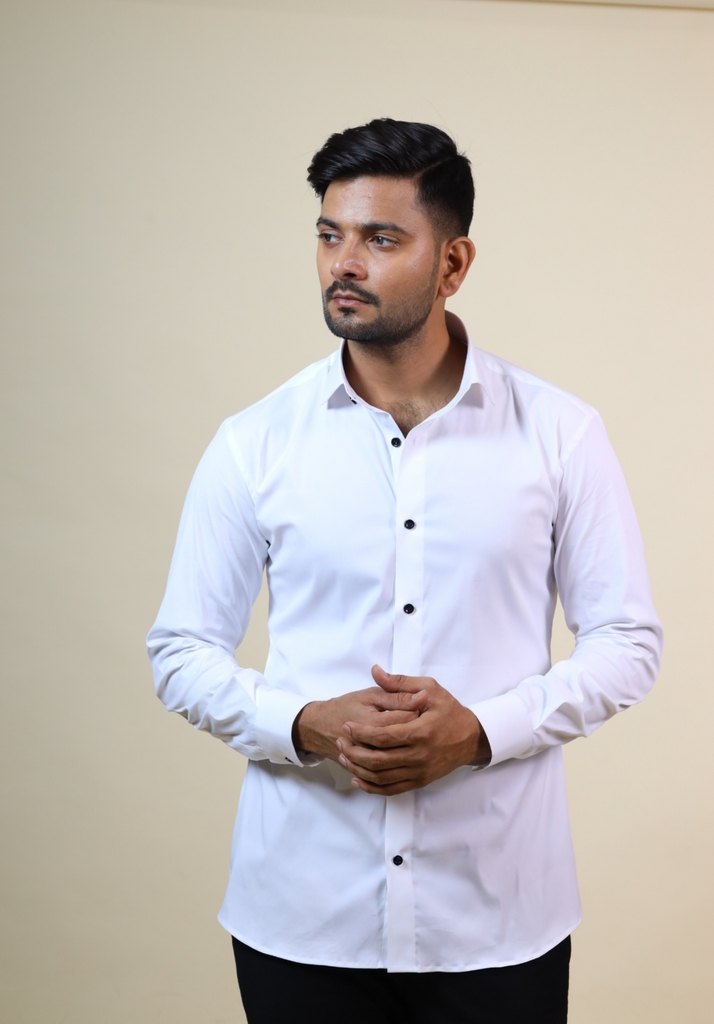 Men's White Color Eirian Designer White Shirt Full Sleeves Casual Shirt
