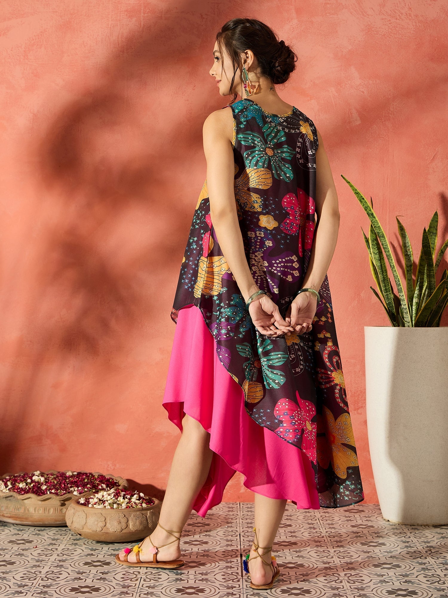 fuchsia and black dress Elegant Black Velvet Strapless Gown with Fuchsia Ruffle Detail 39885