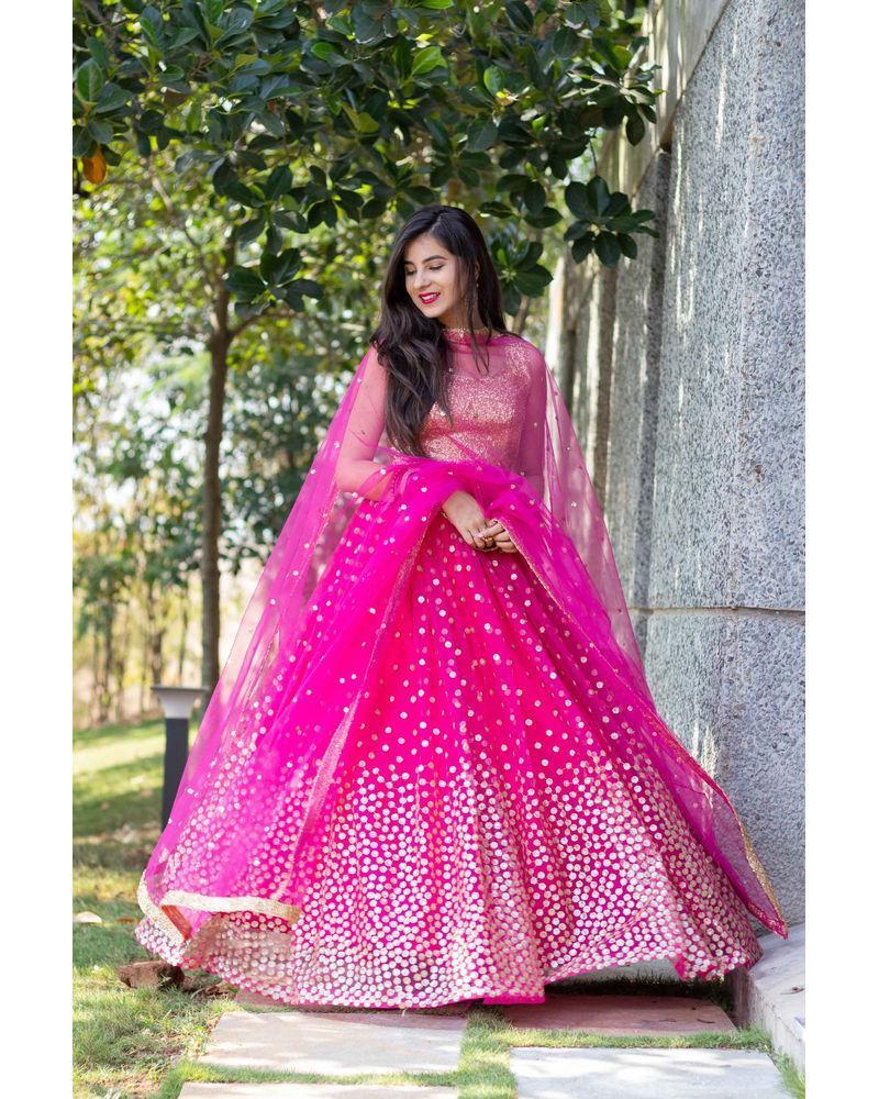 Women's Rani Pink Lehenga - Label Shaurya Sanadhya USA