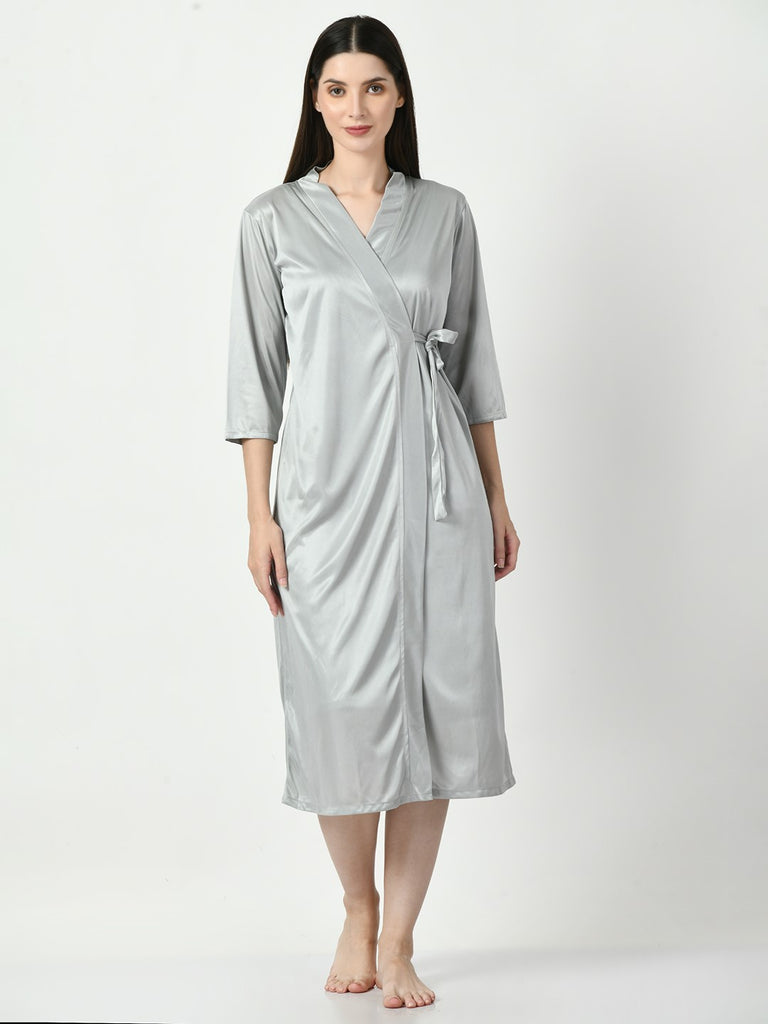 Women's Satin Grey Nightdress
