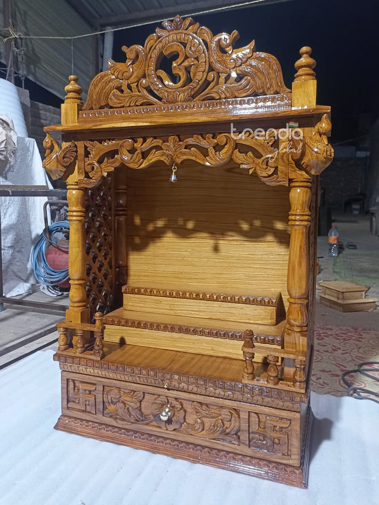 Traditional Teak Wood Mandir for Home