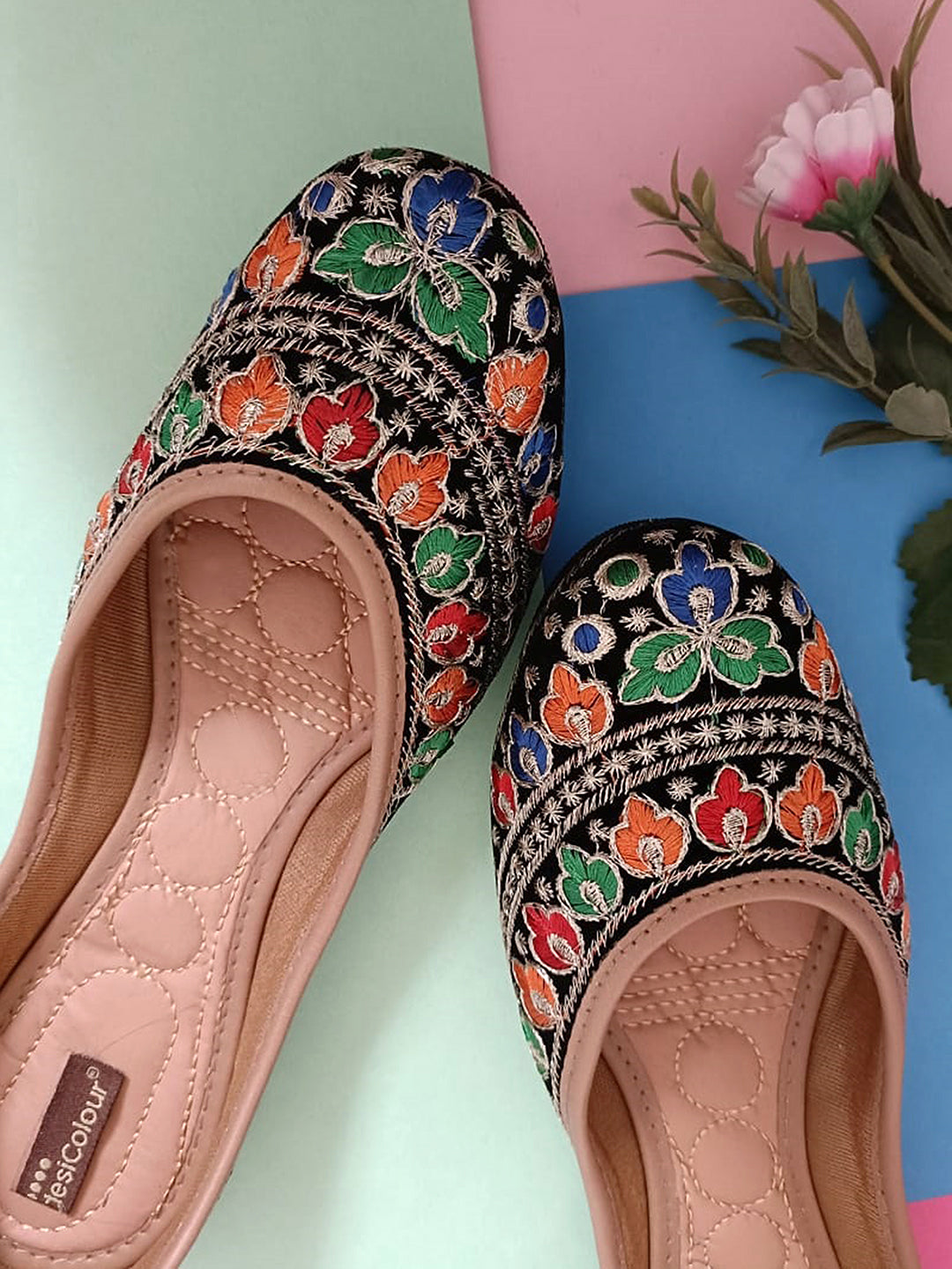 Women's Black Florence Womens Indian Ethnic Comfort Footwear